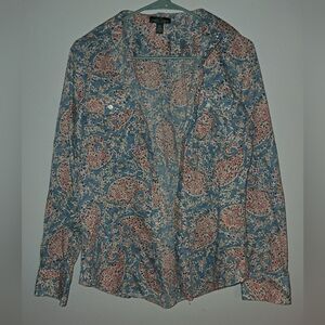 Ralph Lauren Vintage Blue and Pink Floral Blouse